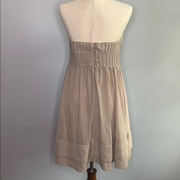 Strapless Taupe Rhinestone Party Dress New Small - Picture 8 of 14
